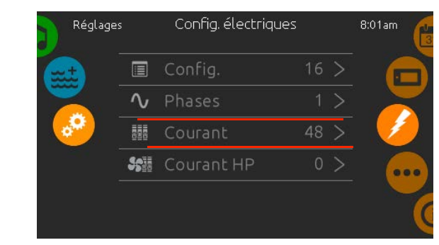 Écran Config. électriques du clavier Gecko